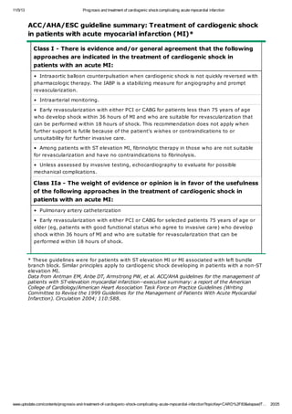 Prognosis and treatment of cardiogenic shock complicating acute ...