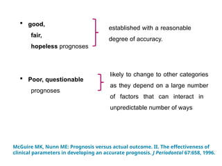 Unpredictable Outcome DETERMINATION OF PROGNOSIS-IN PERIODONTOLOGY | PPTX