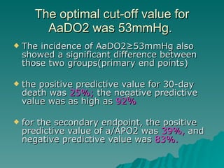 Prognostic Role Of Aa Do2 In Acute Pulmonary Embolism | PPT
