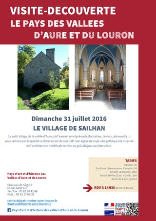 Visite de Sailhan le 31 juillet - Pays d'Art et d'Histoire Aure Louron