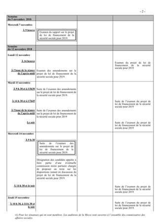 - 2 -
(1) Pour les sénateurs qui en sont membres. Les auditions de la Mecss sont ouvertes à l’ensemble des commissaires de...