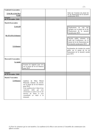 - 3 -
(1) Pour les sénateurs qui en sont membres. Les auditions de la Mecss sont ouvertes à l’ensemble des commissaires de...