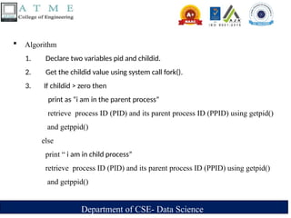 Operating systems Lab program: to develop C program to implement ...