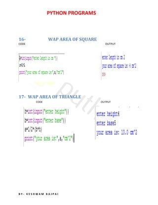 program-in-python-by-keshwam(1).pdf gggg | PDF