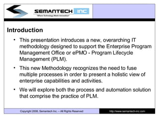 Program Lifecycle Management - The New PLM | PPT