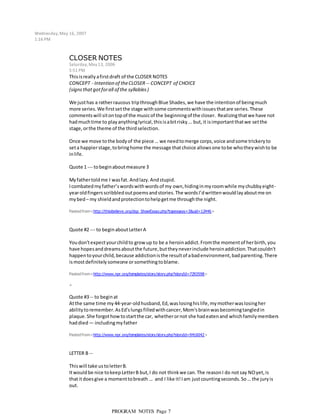 Program Notes  Closer