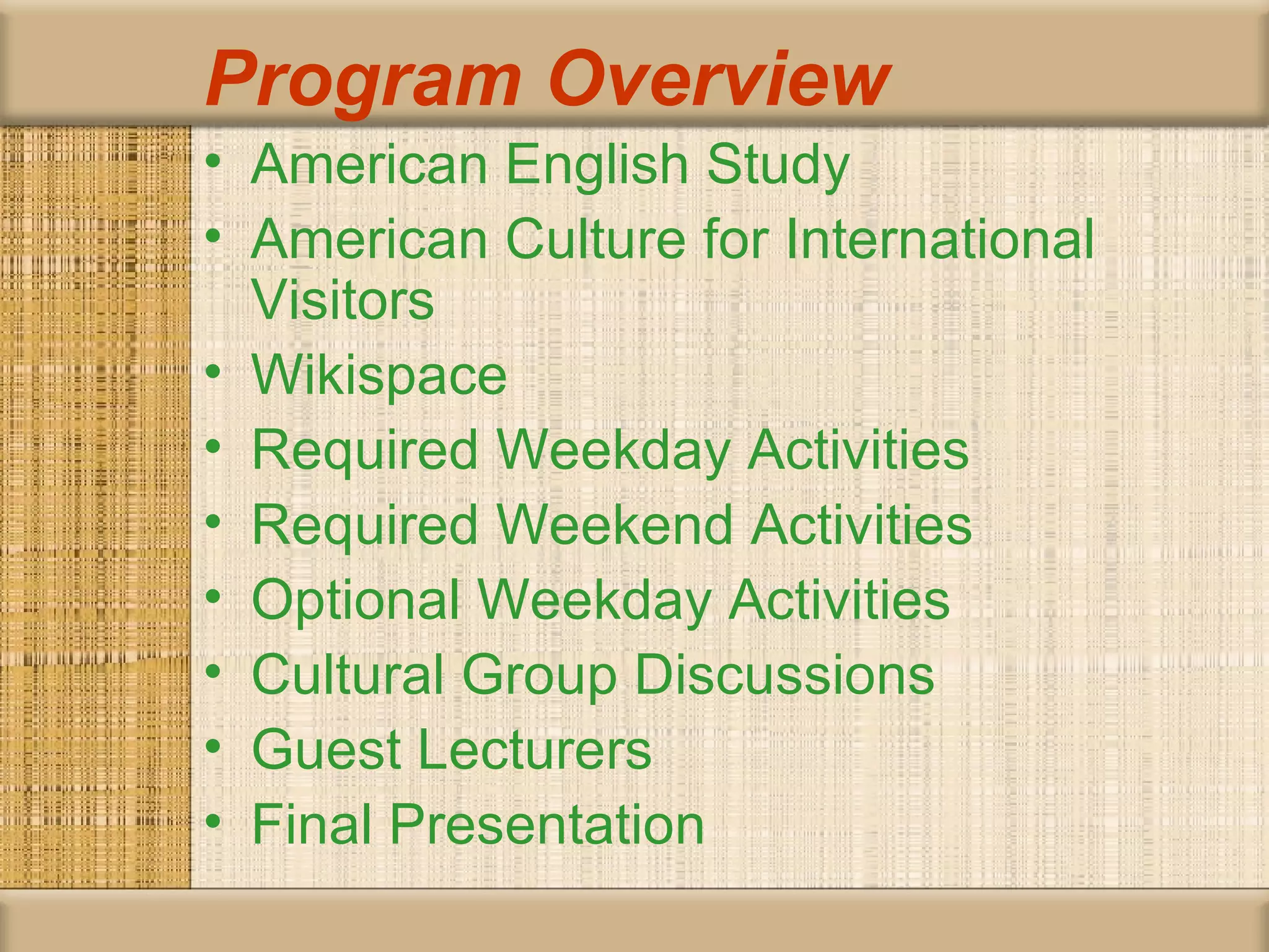 Program Overview | PPT
