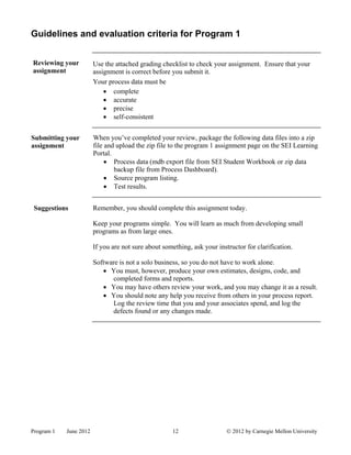 Program 1 assignment kit | PDF