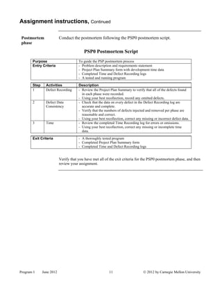Program 1 assignment kit | PDF