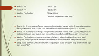 Program 2 led menyala dengan bascom avr 2.0.7.5 | PPTX