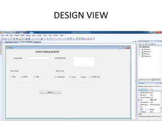 DESIGN VIEW
 