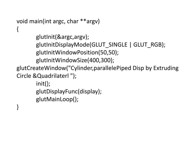 10CSL67 CG LAB PROGRAM 6 | PPT