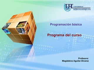 Programa del curso Programación básica Profesora: Magdalena Aguilar-Álvarez 