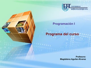 Programa del curso Programación I Profesora: Magdalena Aguilar-Álvarez 