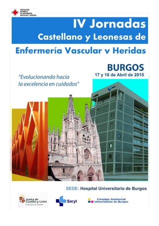 SEDE: Hospital Universitario de Burgos
Enfermería Vascular y Heridas
IV Jornadas
Castellano y Leonesas de
 