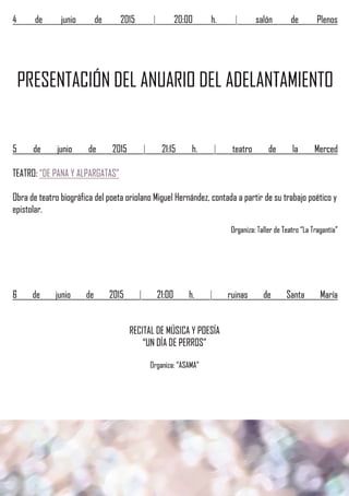 Programa Primavera Cultural 2015 en Cazorla