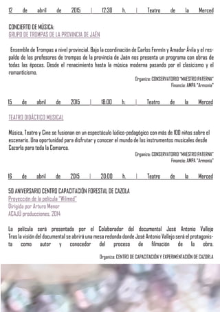 Programa Primavera Cultural 2015 en Cazorla