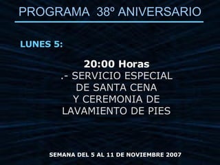 Programa 38º Aniversario