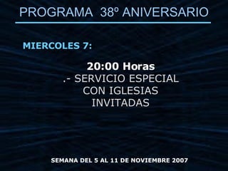 Programa 38º Aniversario