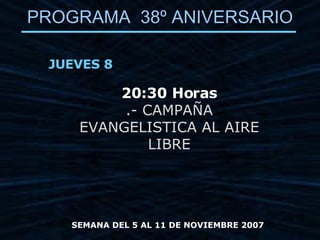Programa 38º Aniversario