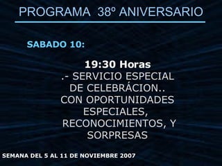Programa  38º Aniversario
