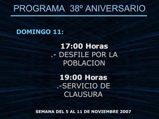 Programa 38º Aniversario