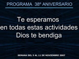 Programa 38º Aniversario