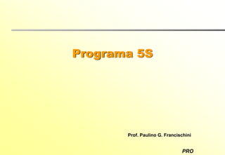 PRO
Programa 5S
Prof. Paulino G. Francischini
 