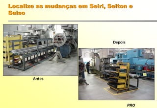 PRO
Localize as mudanças em Seiri, Seiton e
Seiso
Antes
Depois
 