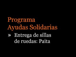 Programa Ayudas Solidarias - Paita