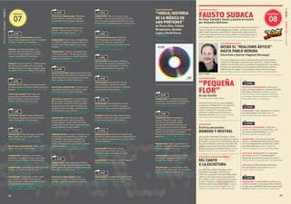 26 27
SÁBADO07DENOVIEMBRE
12:00HRS.
petite filsa. teatro infantil: Andersen,
viajar es vivir. Basada en el cuento “El soldadito
de plomo”. Colectivo Los Paseantes. Organiza
Cámara Chilena del Libro | Escenario Norte
diálogo: “Cazadores de eclipses”, de
Sebastián Pérez, Valentina Pérez, Daniel
Albornoz y Amanda Sepúlveda. Con Adara
Cassasus, Amalia Bayo y Maisa Rojas. Organiza
Lom Ediciones | Sala Acario Cotapos
diálogo: Encíclica Laudato Si´: Desafíos éticos
del poder para el cuidado de la casa común,
del Papa Francisco. Con Jorge Costadoat, Diego
Irarrázabal y Henri Lara. Modera: Feliza Marro.
Organiza Editorial San Pablo | Sala Pedro Prado
12:30HRS.
diálogo: Novela histórica, con la participación
de Carlos Tromben, Francisco Schilling y Francisco
Aravena. Organiza Ediciones B | Sala Camilo Mori
petite filsa. taller: Flinkin, Agua, con
la participación de Marcela Fuentealba y
María Pía Escobar. Lectura de secciones
del libro. Para niños entre 6 y 12 años.
Organiza Hueders | Sala Lily Garafulic
12:45HRS.
petite filsa. taller: “Recetas vegetarianas
ilustradas para grandes y chicos”, de Antonia
Cafati y Pati Aguilera. Con las autoras.
Organiza Grafito Ediciones | Foro del Autor
13:30HRS.
presentación: “Demonios Vagos”, de Diego
Muñoz Valenzuela. Con el autor, junto a
Cristián Montes Capó. Organiza Liberalia y
Simplemente Editores | Sala Acario Cotapos
petite filsa. cuentacuentos: “Saba”, de R.
Tagore. Con la actriz Sofía Stefoni. Organiza
Planeta Sostenible | Escenario Norte
presentación: “La mirada, cuentos de lo
imposible 1”, de José Luis Flores. Con el autor,
junto a Francisco Ortega y Emiliano Navarrete.
Organiza Biblioteca de Chilenia | Foro del Autor
presentación: “Autoaprendizaje veloz”, de Carlos
Quiroga, con la participación del autor. Organiza
Editorial Carlos Quiroga | Sala Pedro Prado
presentación: “Erque, Elqui, Vicuña. Anales
de su historia”, de Héctor Hernán Herrera
Vega. Con el autor, junto a Jaime Quezada Ruiz,
Luis Aguilera y Emanuel Ferreira. Organiza
CNCA Coquimbo, Sociedad de Escritores de
Chile y Elquialmar | Sala Camilo Mori
15:00HRS.
petite filsa. presentación: “(Matilde),
la niña invisible”, de Mauricio Paredes.
Presenta María de los Ángeles Quinteros.
Organiza Editorial Planeta | Escenario Norte
presentación: “Boris Calderón, Poesía
Reunida”, de Javier Abarca Medel. Con
el autor, junto a Pablo Lacroix. Organiza
Ajiaco Ediciones | Sala Pedro Prado
presentación: “Punto Final, autobiografía de
un rebelde”, de Manuel Cabieses Donoso. Con
el autor, junto a Rafael Agacino y Juan Jorge
Faundes. Organiza Ocean Sur | Sala Camilo Mori
presentación: “Tracking”, de Gonzalo Frías,
y “Mujer busca Mujer”, de Constanza Godoy.
Los autores conversan con Alfredo Sepúlveda,
editor de Vía X Ediciones. Organiza Editorial
Vía X Ediciones | Sala Acario Cotapos
16:00HRS.
taller de escritura: Segunda sesión taller: Una
escritura musical. Dictado por Iosi Havilio y Amalia
Boselli (Argentina). Inscripción previa en www.
filsa.cl Asistencia máxima: 20 personas. Organiza
Cámara Chilena del Libro | Escenario Norte
petite filsa. presentación: “El regreso de la
maravillosa macedonia”, de Francisca Cortés.
Con la autora, junto a Sofía Montenegro.
Organiza Editorial Santillana | Sala Camilo Mori
petite filsa. taller: NIK y el mundo Gaturro.
NIK, el creador de Gaturro comparte a través
de los dibujos, la historia de este maravilloso
personaje y el proceso creativo detrás de sus
historias y las de sus amigos. Una tarde llena
de diversión para toda la familia. Organiza PRH
y Cámara Chilena del Libro | Sala de las Artes
presentación: “Nadie dijo que era fácil.
Escuelas efectivas en sectores de pobreza,
10 años después”, de Juan Pablo Valenzuela,
Cristián Bellei, Xavier Vanni y Liliana Morawietz.
Con José Weinstein y Patricia Matte. Organiza
Lom Ediciones | Sala Acario Cotapos
nórdicos en filsa: La mujer y la literatura. Con
la participación de Claudia Pascual (Ministra
del SERNAM), Hege Araldsen (Embajadora
de Noruega) y Auli Leskinen (Directora del
Instituto Iberoamericano de Finlandia). Modera:
Soledad Falabella. Organiza Países nórdicos y
Cámara Chilena del Libro | Sala Lily Garafulic
16:30HRS.
presentación: “Arden Andes, microficciones
argentino chilenas”, de varios autores. Con Diego
Muñoz Valenzuela, Pía Barros, Alejandra Basualto,
Max Valdés, Yuri Soria y otros. Organiza Liberalia
y Simplemente Editores | Sala Pedro Prado
petite filsa. cuentacuentos: “Atlas
Interactivo de Chile”, de Rocío Barros. Con
la autora, junto a la compañía Cuentos en Fa.
Organiza Pehuén Digital | Foro del Autor
17:00HRS.
presentación: “Libres en Prisión: La otra
Artesanía”, de las Autoras Ruth Vuscovic y Silvia
Ríos, con la participación del Ministro de Cultura,
Ernesto Ottone; Jorge Montealegre, y Vivian Lavín.
Organiza Editorial USACH | Sala Acario Cotapos
17:30HRS.
nórdicos en petite filsa: Celebración
Pipi Calzaslargas, con actividades para
niños, como disfraces, rompecabezas,
pintacaritas, cuentacuentos, dibujo y mucho
más. Organiza Países nórdicos y Cámara
Chilena del Libro | Sala Bicentenario
17:45HRS.
presentación: Novela gráfica “Memorias
de un perro escritas por su propia pata”, de
Adrián Gouet y Gonzalo Marín. Con Carlos
Reyes, Claudio Aguilera y los autores. Organiza
Letra Capital Ediciones | Foro del Autor
18:00HRS.
presentación: Aniversario diez años de
“La era ochentera”, de Óscar Contardo y
Macarena García. Con los autores. Presentan
Loreto Aravena y Álvaro Bisama. Organiza
Editorial Planeta | Sala Pedro Prado
18:30HRS.
presentación: “Huenchumilla. La historia
del ‘hombre de oro’”, de Pedro Cayuqueo.
Con el autor, junto a Francisco Huenchumilla.
Organiza Catalonia | Sala Acario Cotapos
diálogo: El pájaro de fuego: acercar el arte a
la familia. Con Sara Bertrand, Carolina Durán,
Carmen Gloria Larenas y Maite Ramírez.
Organiza Editorial Zig-Zag | Escenario Norte
19:00HRS.
nórdicos en filsa: Lectura de Thomas Boberg
(Dinamarca). El poeta danés leerá fragmentos de su
obra en español, acompañado por el poeta chileno
Leonardo Sanhueza. Organiza Países nórdicos y
Cámara Chilena del Libro | Sala Lily Garafulic
presentación: “Mala luna”, de José
Ignacio Valenzuela. Con el autor, junto a
Camila Valenzuela y Ana María Güiraldes.
Organiza PRH | Sala Camilo Mori
presentación: “Pressenza”. Con Pía Figueroa
Edwards y Francisco Javier Ruiz Tagle.
Organiza Virtual Ediciones | Foro del Autor
19:30HRS.
presentación: Campeones de la Copa América
de Luis Marambio. Con el autor más invitados.
Organiza Ediciones B | Sala Pedro Prado
20:00HRS.
presentación: “El saqueo de los grupos
económicos”, de María Olivia Mönckeberg.
Con la autora, junto a Beatriz Sánchez.
Organiza PRH | Sala Acario Cotapos
20:30HRS.
nórdicos en filsa: Presentación y
lectura: “Michael Strunge: La gran
leyenda de la poesía punk danesa”.
Strunge (1958) escribió once libros con
los que produjo una revolución poética
nórdica, una nueva época de oro de la poesía
danesa. Con Omar Pérez y la Agregada
Cultural de la Embajada de Dinamarca, Trine
Danklefsen. Organiza Países nórdicos y
Cámara Chilena del Libro | Pabellón nórdico
presentación: “Páginas (perdidas) de la
vida mía”, de Gabriela Mistral, compilación
de Jaime Quezada. Con el autor. Organiza
Mago Editores | Sala Camilo Mori
presentación: “CIA Perú 1985. El espía
sentimental”, de Alejandro Neyra. Con
el autor, junto a Álvaro Lasso. Organiza
Estruendomudo | Sala Lily Garafulic
presentación: “Los Perros andan sueltos.
Imágenes del postfascismo”, de Lucy Oporto
Valencia. Con Nelson Castro Flores. Organiza
Editorial USACH | Sala Pedro Prado
DOMINGO08DENOVIEMBRE
08
DOMINGO
16:30 nórdicos en filsa:
DESDE EL “REALISMO ÁRTICO”
HASTA PABLO NERUDA
Entrevista a Kjartan Fløgstad (Noruega)
El escritor noruego es uno de los más destacados autores del realismo
asombroso en Noruega o como él mismo lo denomina, “realismo ártico”.
Fløgstad ha demostrado tener una predilección especial por Latinoamérica.
De hecho, es considerado uno de los mejores traductores de la obra de
Pablo Neruda al noruego. Con la periodista y editora Marcela Escobar.
Organiza Países nórdicos y Cámara Chilena del Libro | Sala Lily Garafulic
16:30 presentación:
“PEQUEÑA
FLOR”de Iosi Havilio
Con el autor, junto a Diego Zúñiga
Iosi Havilio ha escrito una novela magnífica
e inesperada. “Pequeña flor” es un hipnótico
y admirable único párrafo, consistente,
adictivo, producto de la prosa de un autor
talentoso e inquieto que se inclina por la
búsqueda constante. Organiza PRH y Cámara
Chilena del Libro | Escenario Norte
17:00 diálogo:
Archivos personales:
DONOSO Y MISTRAL
Los invitados Cecilia García-Huidobro y Pedro
Pablo Zegers conocen en profundidad los archivos
personales y una parte de la intimidad de cada uno
de estos renombrados escritores nacionales. Hoy
develarán algo de esta información clasificada,
en una conversación con Andrés Gómez. Organiza
Cámara Chilena del Libro | Sala Acario Cotapos
17:30 ciclo de pueblos originarios:
DEL CANTO
A LA ESCRITURA
Los poetas David Añiñir (Santiago), Eliana
Pulquillanca (Santiago), y Marcial Colín
(Villarrica) conversarán con César Millahueique
sobre las características de la obra poética de
los invitados y sobre su percepción de la poesía
escrita o recitada por autores pertenecientes a
distintos pueblos originarios de Chile. Organiza
Unidad de Pueblos Originarios del CNCA, CNLL
y Cámara Chilena del Libro | Sala Camilo Mori
18:00 obra de teatro:
FAUSTO SUDACAde Omar Saavedra Santis y puesta en escena
por Alejandro Quintana
Es una lectura latinoamericana acerca de una piedra angular de la literatura
clásica: el Fausto, de Johann Wolfgang von Goethe. Los actores Francisco
Melo, Catalina Saavedra, Daniel Antivilo y Mario Bustos leerán una de las
escenas más representativas de la obra, aquella en la que Fausto cierra su
pacto con Mefisto. Organiza Cámara Chilena del Libro | Sala de las Artes
Kjartan Fløgstad
19:30 presentación:
“VINILO, HISTORIA
DE LA MÚSICA EN
490 PORTADAS”
de Álvaro Díaz, Piedad
Rivadeneira, Daniela
Lagos y David Ponce.
Con los autores.
Organiza Hueders | Escenario Norte
07
SÁBADO
11:30HRS.
petite filsa. cuentacuentos: Cuentos para
Soñar. Participan Jorge Toro y Sebastián Gándara.
Para niños y niñas de 6 a 10 años. Organiza
Subdirección de Cultura Ilustre Municipalidad
de Santiago. Biblioteca Municipal de Santiago
Nicomedes Guzmán | Foro del Autor
12:00HRS.
presentación: “Súper comprensión de lectura”,
de Carlos Quiroga. Con el autor. Organiza
Editorial Carlos Quiroga | Sala Acario Cotapos
12:30HRS.
petite filsa. presentación: “¡Qué horror,
un niño!”, de Mari Ferrer y Leonor Pérez. Con
las autoras y Sofía Montenegro. Organiza
Editorial Santillana | Escenario Norte
presentación: “El secreto de la felicidad
familiar”, de Watchtower Bible & Tract Society.
Con la psicóloga Mónica González Alza y Jaime
Hermosilla Pickering. Organiza Asociación
Cristiana Testigos de Jehová | Sala Pedro Prado
petite filsa. presentación: “Los indomables
pensamientos del Sr O”, de Amalia Boselli
(Argentina). Narración del cuento por su autora.
Organiza Cámara Chilena del Libro | Sala Camilo Mori
petite filsa. taller: Animales Americanos,
de Loreto Salinas. Con la autora. Organiza
Hueders | Sala Lily Garafulic
12:45HRS.
presentación: “La enfermedad del conejo y otros
cuentos en décimas”, de Eustaquio Pérez y Marcelo
Escobar. Con Lautaro Muñoz, Marcelo Escobar y Hugo
González. Organiza Lom Ediciones | Foro del Autor
 