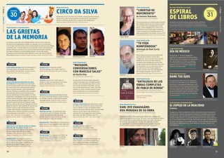 14 15
de 17:00 a 20:00 hrs. actividad:
ESPIRAL
DE LIBROS
Actividad en la que los autores invitados hacen de libreros
por un día y conversan con el público de una librería, para
recomendarles lecturas y proponerles nuevos autores y libros.
Librería Qué Leo Pedro de Valdivia (Av. Pedro de Valdivia # 40, Providencia),
con el escritor Francisco Ortega. Organiza Cámara Chilena del Libro
16:00 presentación:
DÍA DE MÉXICO
Presentación “L´Animita. Hagiografía
Folclórica”, de Oreste Plath. Con Karen Plath
Müller Turina. En el contexto de la celebración
del “Día de México” en FILSA, se realizará
un conversatorio sobre el Cementerio Calle,
basado en el libro “L´Animita. Hagiografía
Folclórica de Oreste Plath”. Organiza Fondo
de Cultura Económica | Sala Pedro de la Barra
16:00 nórdicos en filsa:
DAME TUS OJOS
Presentación del libro de Torsten Pettersson.
Sus libros son conocidos por un estilo lírico y
personajes cuidadosamente elaborados. En la
línea de John Le Carré, Joseph Conrad y Graham
Greene, la novela negra de Pettersson ahonda
en lo más profundo de la mente humana, y hace
frente a los conflictos eternos del bien contra
el mal y la misericordia frente a la retribución.
Con Javier García. Organiza Países nórdicos y
Cámara Chilena del Libro | Sala Lily Garafulic
18:30 diálogos latinoamericanos:
EL ESPEJO DE LA REALIDAD
Crónica
El auge de la crónica se plasma en revistas, sitios web y libros. Cada día hay
más congresos, talleres y hasta premios dedicados a ese género que nace en
el fragor de las salas de redacción y que fue definido por Juan Villoro como
“literatura bajo presión”. Los autores hablarán de la forma en que la crónica y
la escritura pueden moldear el mundo, mostrando personajes y realidades que
dan cuenta del drama y la diversidad humana. Con Carol Zardetto (Guatemala),
María Sonia Cristoff (Argentina) y Óscar Martínez (Salvador). Modera: Juan
Pablo Meneses. Organiza Cámara Chilena del Libro y CNCA | Sala Pedro Prado
SÁBADO31DEOCTUBRE
14
VIERNES30DEOCTUBRE
16:00HRS.
todos somos autores: Taller de novela gráfica,
con Carlos Reyes. Inscripción previa en www.
filsa.cl Máximo 20 asistentes. Organiza Cámara
Chilena del Libro | Sala Acario Cotapos
16:30HRS.
primer seminario internacional de libro
electrónico: Es indiscutible que el desarrollo
de internet está modificando las formas y hábitos
de acceso al consumo cultural, desde cualquier
lugar y en todo momento. ¿Cómo enfrentan los
editores chilenos estos desafíos? Ven a comentar
este fenómeno editorial con Florencia García,
directora de Biblioteca Pública Digital; Dr. Pablo
Chiuminatto, investigador Centro UC de Literatura
Chilena; Antonio Bascuñán, Studio Digital; Rodrigo
Fuentes, gerente de Edición Digital S.A.; Javier
Sepúlveda, gerente de Ebooks Patagonia; Hugo
Martínez, director ejecutivo de Colegium Per Helin;
Margarita Guerrero, jefe de gestión de cuentas para
España y América Latina de Bookwire; Kristina
Cordero, Jefa Académica, Diplomado en Edición
y Publicaciones, Facultad de Letras, UC; entre
otros destacados profesionales. Con inscripción
previa. Más información en www.filsa.cl
Organiza Studio Digital | Sala Camilo Mori
17:00HRS.
nórdicos en filsa. cursos exprés de idiomas
nórdicos: Hei, Hej, Hallo, Hallå!: Cuatro
profesores enseñarán algunas de las palabras
básicas y frases típicas en sueco, danés,
noruego y finés. Organiza Países nórdicos y
Cámara Chilena del Libro | Pabellón nórdico
presentación: “Con sangre en el ojo: lo
oculto de la profundidad”, de Rodrigo Muñoz
Cazaux. Con el autor, junto a Andrés Cuevas
Navalón y Jean Véliz D`Angelo. Organiza
Editorial Panspermia | Sala Pedro Prado
18:30 diálogos latinoamericanos:
LAS GRIETAS
DE LA MEMORIA
La literatura es privada, pero también pública. Por eso se alza como una
herramienta privilegiada para indagar en el pasado, recorrer sus huellas y
mirar el dolor. Allí está la obra de los premios Nobel Imre Kertesz, Herta Müller
o Kenzaburo Oé. Y en Latinoamérica la vocación por explorar las heridas del
pasado reciente se mantiene viva, como una forma de entender conflictos
que siguen dividiendo a las sociedades actuales. Con Claudia Piñeiro
(Argentina), Maximiliano Barrientos (Bolivia) e Iván Thays (Perú). Modera:
Paula Ilabaca. Organiza Cámara Chilena del Libro y CNCA | Sala Pedro Prado
20:30 presentación :
“MATADOR.
CONVERSACIONES
CON MARCELO SALAS”
de Danilo Díaz
Con el autor junto a Marcelo Salas
La trayectoria de Marcelo Salas repasada a
través de conversaciones realizadas durante
10 años, con el periodista que más le conoce
en el mundo del fútbol, Danilo Díaz. Incluye
su recorrido profesional por clubes, selección
chilena y su retiro, en donde repasa los hitos
que lo convirtieron en un crack inolvidable.
Organiza Ediciones B | Sala Acario Cotapos
20:30 nórdicos en filsa:
KARL OVE KNAUSGÅRD:
DOS MIRADAS DE SU OBRA
Con Kirsti Baggethun (Noruega) y Kjartan Fløgstad (Noruega)
Baggethun ha sido traductora de la obra de Karl Ove, mientras que
Fløgstad ha aparecido en su libro “Mi lucha” como uno de los personajes
de la novela. Ambos autores hablarán, desde sus respectivos lugares
de traductor y personaje, de la obra de este destacado escritor
noruego. Modera: la escritora brasileña Carola Saavedra. Organiza
Países nórdicos y Cámara Chilena del Libro | Sala Lily Garafulic
18:30 petite filsa:
CIRCO DA SILVA
Desde Brasil el Circo da Silva trae a FILSA un show que mezcla música,
teatro y circo. Este cuarteto presenta un espectáculo muy novedoso,
familiar y dinámico, donde niños y niñas son los protagonistas.
Organiza Cámara Chilena del Libro | Escenario Norte
19:00 presentación:
“LIBERTAD DE
MOVIMIENTO”
de Antonio Skármeta
Con el autor, junto a Iván Valenzuela
El Premio Nacional de Literatura 2014 presenta
este notable conjunto de once relatos cruzado
por el tránsito de sus protagonistas a otros
países, a veces obligados por el exilio, en la
búsqueda de nuevos horizontes económicos,
o solo a la siga de una identidad propia o un
lugar donde habitar en el mundo. Organiza PRH
y Cámara Chilena del Libro | Sala Acario Cotapos
20:00 presentación :
“TU VIDA
ROMPIÉNDOSE”
Antología de Raúl Zurita
Con el autor
Premio Nacional de Literatura (2000), Raúl
Zurita demostró desde su primer libro,
“Purgatorio”, que no era tan cierto que todo
estaba escrito como que todo estaba por
escribirse. Esta antología personal no sólo
recoge lo mejor de esa producción única, sino
que lo presenta con una arquitectura nueva,
haciendo de este libro el gran legado de
uno de los poetas vivos más deslumbrantes
de la lengua castellana. Organiza PRH y
Cámara Chilena del Libro | Sala de las Artes
20:30 presentación :
“ANTOLOGIA DE LAS
OBRAS COMPLETAS
DE PABLO DE ROKHA”
Con la participación de Alejandro Lavquén,
Patricia Tagle, Pavel Oyarzún y Sebastián Barros.
Organiza Pehuén Editores
Sala Camilo Mori
17:30HRS.
presentación: “Programar el ADN”,
de Carlos Quiroga. Con el autor. Organiza
Editorial Carlos Quiroga | Sala Acario Cotapos
17:45HRS.
diálogo: sobre la obra “Cómo educa el
Estado a tu hijo”, de Julio Barcos. Con Carlos
Bustos, David Bascur y Javier Insunza.
Organiza Nadar Ediciones | Foro del Autor
18:30HRS.
nórdicos en petite filsa: Mitología nórdica.
El escritor Juan Pablo Álvarez contará historias
de vikingos y dioses y explicará la fascinante
mitología nórdica. Organiza Países nórdicos
y Cámara Chilena del Libro | Pabellón nórdico
19:00HRS.
nórdicos en filsa: ”La memoria del agua”
y la ciencia ficción en Finlandia, entrevista
a Emmi Itäranta (Finlandia). Con Jorge
Baradit. Organiza Países nórdicos y Cámara
Chilena del Libro | Sala Lily Garafulic
presentación: “Muñeca Brava”, de Lucía Guerra.
Con la autora, junto a Eugenia Prado y Macarena
Areco. Organiza Ceibo Ediciones | Foro del Autor
19:30HRS.
presentación: “La violencia en el fútbol”, de
Garriga Zucal. Editorial Godot. Con Hernán
López y Carlos Caszely. Organiza Fondo de
Cultura Económica | Sala Camilo Mori
20:00HRS.
lectura y entrevista: Bem-vindo Brasil. Estuve
en Lisboa y me acordé de ti, lectura y entrevista
con Luiz Ruffato. El autor Luiz Ruffato (1961),
Premio Casa de las Américas 2013, es entrevistado
sobre su carrera, obra y vida. Al finalizar la
conversación, leerá fragmentos seleccionados
de su obra. Con Roka Valbuena. Organiza
Cámara Chilena del Libro | Sala Pedro Prado
20:15HRS.
diálogo: Literatura deportiva
independiente. Con Roberto Rabi.
Organiza Cesoc Editores | Foro del Autor
20:30HRS.
presentación: “Pretextos para los Días”, de
Alberto Moreno. Con el autor, junto a Jaime
Pinos, Carmen Berenguer y Samuel Ibarra.
Organiza CRANN Editores | Escenario Norte
30
VIERNES
Claudia Piñeiro
(C) ALEJANDRA LÓPEZ
Karl Ove (C) MT SLANZI
Maximiliano Barrientos
(C) IGNACIO PRUDENCIO
Raúl Zurita (C) RAFAEL RUIZ
Antonio Skármeta
(C) ANDRÉS FIGUEROA
Ivan Thays
Librería Que Leo Providencia
Oreste Plath
Carol Zardetto
(C) LUCIA BARRIOS
María Sonia Cristoff
(C) GABRIEL DIAZ
Oscar Martinez
(C) GUACAMOLE PROJECT/FNPI
Torsten Pettersson
31
SÁBADO
 