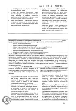 Programa curricular de Educación Primaria 2017