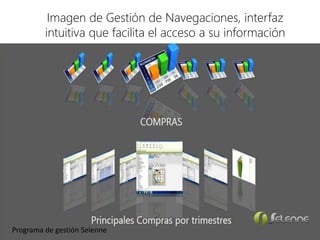 Imagen de Gestión de Navegaciones, interfaz
intuitiva que facilita el acceso a su información
Programa de gestión Selenne
 