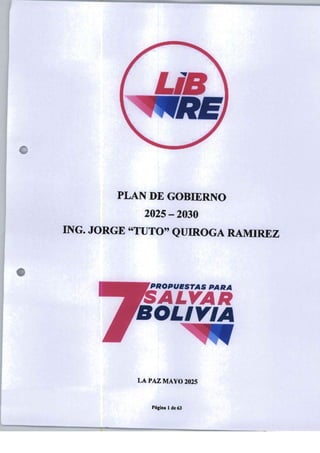 PROGRAMA DE GOBIERNO ALIANZA LIBERTAD Y DEMOCRACIA