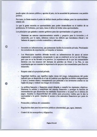 PROGRAMA DE GOBIERNO ALIANZA LIBERTAD Y DEMOCRACIA