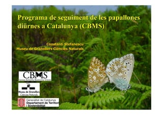 Programa de seguiment de les papallones
diürnes a Catalunya (CBMS)

                Constantí Stefanescu
Museu de Granollers Ciències Naturals
 