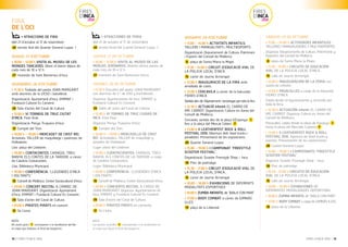 FIRES
D’INCA
2016
FIRES
D’INCA
2016
18 / FIRES D’INCA 2016 FIRES D’INCA 2016 / 19
> ATRACCIONS DE FIRA
(del 21 d’octubre al 17 de novembre)
40 recinte firal del Quarter General Luque. 1
DIJOUS, 27 D’OCTUBRE
> 10.00 – 12.00 h VISITA AL MUSEU DE LES
MONGES TANCADES. Obert el darrer dijous de
cada mes de 10 a 12 h.
27 monestir de Sant Bartomeu d’Inca.
DIVENDRES, 28 D’OCTUBRE
> 11.30 h Trobada del poeta JOAN MARGARIT
amb alumnes de 4t d’ESO i batxillerat.
Organització: Ajuntament d’Inca, EMMAT i
Fundació Cultural Es Convent.
26 Sala d’actes del Casal de Cultura.
> 15.00 h VI TORNEIG DE TRUC CIUTAT
D’INCA. Fase final.
Organització: Penya Truquera d’Inca.
31 Campet del Tren.
> 16.00 h – 19.00 h MERCADET DE CRIST REI.
Activitats: TALLER de maquillatge i pastissos de
Halloween.
Lloc: plaça del Lledoner.
> 18.00 h CONTACONTES. CARAGOL TREU
BANYA, ELS CONTES DE LA TARDOR, a càrrec
de Catalina Contacontes.
Lloc: Biblioteca Municipal.
> 19.00 h CONFERÈNCIA: ”LLEGENDES D’INCA
I VOLTANTS.”
16 Consell de Mallorca, Centre Sociocultural d’Inca.
> 20.00 h CONCERT RECITAL A CÀRREC DE
JOAN MARGARIT. Organització: Ajuntament
d’Inca, EMMAT i Fundació Cultural Es Convent..
26 Sala d’actes del Casal de Cultura.
> 01.00 h PIRATES PIRATS en concert.
12 Sa Lluna.
> ATRACCIONES DE FERIA
(del 21 de octubre al 17 de noviembre)
40 recinto ferial del Cuartel General Luque. 1
JUEVES, 27 DE OCTUBRE
> 10.00 – 12.00 h VISITA AL MUSEO DE LAS
MONJAS JERÓNIMAS. Abierto último jueves de
cada mes de 10 a 12 h.
27 monestir de Sant Bartomeu d’Inca.
VIERNES, 28 DE OCTUBRE
> 11.30 h Encuetro del poeta JOAN MARGARIT
con alumnos de 4.º de ESO y bachillerato.
Organiza: Ayuntamiento de Inca, EMMAT y
Fundació Cultural Es Convent.
26 Salón de actos del Casal de Cultura.
> 15.00 h VI TORNEO DE TRUC CIUDAD DE
INCA. Fase final.
Organiza: Penya Truquera d’Inca.
31 Campet del Tren.
> 16.00 h – 19.00 h MERCADILLO DE CRIST
REI. Actividades: TALLER de maquillaje y
pasteles de Halloween.
Lugar: plaza del Lledoner.
> 18.00 h CUENTACUENTOS. CARAGOL TREU
BANYA, ELS CONTES DE LA TARDOR, a cargo
de Catalina Contacontes.
Lugar: Biblioteca Municipal.
> 19.00 h CONFERENCIA: ”LLEGENDES D’INCA
I VOLTANTS.”
16 Consell de Mallorca, Centre Sociocultural d’Inca.
> 20.00 h CONCIERTO RECITAL A CARGO DE
JOAN MARGARIT. Organiza: Ayuntamiento de
Inca, EMMAT y Fundació Cultural Es Convent.
26 Sala d’actes del Casal de Cultura.
> 01.00 h PIRATES PIRATS en concierto.
12 Sa Lluna.
DISSABTE, 29 D’OCTUBRE
> 11.00 – 14.00 h ACTIVITATS INFANTILS:
TALLERS I MANUALITATS i MULTIESPORTS.
Organització: Departament de Cultura, Patrimoni
i Esports del Consell de Mallorca.
8 plaça de Santa Maria la Major.
> 11.30 - 14.00 h CIRCUIT D’EDUCACIÓ VIAL DE
LA POLICIA LOCAL D’INCA.
15 carrer de Jaume Armengol.
> 12.00 h INAUGURACIÓ DE LA FIRA amb
amollada de coets.
> 12.00 h CERCAVILA a càrrec de la batucada
FIERES D’INCA.
Sortida des de l’Ajuntament i recorregut per tota la fira.
> 12.30 h ACTUACIÓ infantil: EL CARRO DE
MR. CARROT. Organització: Cultura en Xarxa del
Consell de Mallorca.
Cercavila, sortida des de la plaça d’Espanya 1
fins a la plaça del Mercat Cobert 7
> 13.00 h II LEATHERFEST ROCK & ROLL
FESTIVAL 2016. Obertura dels food trucks i
paradetes. Presentació de les exposicions.
28 Quarter General Luque.
> 15.00 – 19.00 h I CAMPIONAT “FREESTYLE
SCOOTER FESTIVAL”.
Organització: Scooter Freestyle Shop – Inca.
36 Parc de patinatge.
> 15.30 - 17.00 h CIRCUIT D’EDUCACIÓ VIAL DE
LA POLICIA LOCAL D’INCA..
15 carrer de Jaume Armengol.
> 16.00 – 18.00 h EXHIBICIONS DE DIFERENTS
MODALITATS ESPORTIVES:
> 16.00 h ZUMBA INFANTIL de “BAILA CON MAR”.
> 17.00 h BODY COMBAT a càrrec de GIMNÀS
ILLES.
19 plaça de la Llibertat.
SÁBADO, 29 DE OCTUBRE
> 11.00 – 14.00 h ACTIVIDADES INFANTILES:
TALLERES I MANUALIDADES, Y MULTIDEPORTES.
Organiza: Departamento de Cultura, Patrimonio y
Deportes del Consell de Mallorca.
8 plaza de Santa Maria la Major.
> 11.30 - 14.00 h CIRCUITO DE EDUCACIÓN
VIAL DE LA POLICIA LOCAL D’INCA..
15 calle de Jaume Armengol.
> 12.00 h INAUGURACIÓN DE LA FERIA con
suelta de cohetes
> 12.00 h PASACALLES a cargo de la batucada
FIERES D’INCA.
Salida desde el Ayuntamiento y recorrido por
toda la feria.
> 12.30 h ACTUACIÓN infantil: EL CARRO DE
MR. CARROT. Organiza: Cultura en Xarxa del
Consell de Mallorca.
Pasacalles, salida desde la plaza de Espanya 1
hasta la plaza del Mercado Cubierto. 7
> 13.00 h II LEATHERFEST ROCK & ROLL
FESTIVAL 2016. Apertura de food trucks y
puestos. Presentación de las exposiciones.
28 Cuartel General Luque.
> 15.00 – 19.00 h I CAMPEONATO “FREESTYLE
SCOOTER FESTIVAL”.
Organiza: Scooter Freestyle Shop – Inca.
36 Parc de patinatge.
> 15.30 - 17.00 h CIRCUITO DE EDUCACIÓN
VIAL DE LA POLICIA LOCAL D’INCA.
15 calle de Jaume Armengol.
> 16.00 – 18.00 h EXHIBICIONES DE
DIFERENTES MODALIDADES DEPORTIVAS:
> 16.00 h ZUMBA INFANTIL de “BAILA CON MAR”.
> 17.00 h BODY COMBAT a cargo de GIMNÀS ILLES.
19 plaza de la Llibertat.
FIRA
DE L’OCI
NOTA:
Els punts grocs 1 corresponen a la localització del lloc
al mapa que trobareu al final del programa.
NOTA:
Los puntos amarillos 1 corresponden a la localización en
el mapa que figura al final del programa.
 