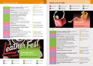 FIRA DE L’OCI
HORA ACTE LLOC/UBICACIÓ
16 - 20 h
Exposició de modelisme ferroviari, a càrrec de
l’Associació d’Amics del Ferrocarril
45 Casal de Cas Metge
Cifre
16 - 20 h Rodacubs. Jocs per a cervells d’entre 5 i 105 anys 2 Carrer del Comerç
16.30 - 18.30 h
Taller de bàsquet, a càrrec de Sa Llosa Petita
Amb la col·laboració de: Bàsquet Ciutat d’Inca
6 Carrer de Miquel Duran
17 h
III Leatherfest Rock & Roll Festival 2017
Exposició de cotxes americans i d’època
Exposició d’avionetes
Circuit de karts per als més petits
Mercadet de discs de vinil, cassets, etc.
Foodtruck Festival
Swing, concerts de rock i moltes més sorpreses!
28 Quarter General Luque
17 h
Viatjant, a càrrec de la companyia BAAL, dansa
contemporània.
1 Plaça d'Espanya
17 h Animació infantil: Els Trenca-Closques 7 Pl. del Mercat Cobert
18 - 21 h
Exhibicions de diferents modalitats esportives
18 h La Cima Hip-Hop
19 h Club Arthemys Inca
20 h Mallorca Bocs Rugby Club
19 Plaça de la Llibertat
18 h Trobada de ball en línia, a càrrec de Germans Morro 1 Plaça d’Espanya
18 h
Ki, a càrrec de la companyia Des-Equilibrats
”El circ com a llenguatge d’expressió”
17 Plaça d'Antoni Fluxà
18.30 h
Partit de bàsquet júnior masculí, Ciutat d’Inca - CB
Molinar
Palau Municipal d’Esports
DISSABTE, 28 D’OCTUBRE
VIATJANT
danza contemporánea
17 h Plaza de Espanya
HORA ACTO LUGAR/UBICACIÓN
16 - 20 h
Exposición de modelismo ferroviario, a cargo de la
Associació d’Amics del Ferrocarril
45 Casal de Cas Metge
Cifre
16 - 20 h Rodacubs. Juegos para cerebros de entre 5 y 105 años 2 Calle de El Comerç
16.30 - 18.30 h
Taller de básquet, a cargo de Sa Llosa Petita
Con la colaboración de: Bàsquet Ciutat d’Inca
6 Calle de Miquel Duran
17 h
III Leatherfest Rock & Roll Festival 2017
Exposición de coches americanos y de época
Exposición de avionetas
Circuito de karts para los más pequeños
Mercadillo de discos de vinilo, casetes, etc.
Foodtruck Festival
Swing, conciertos de rock ¡y muchas sorpresas más!
28 Cuartel General
Luque
17 h
Viatjant, a cargo de la compañía BAAL, danza
contemporánea
1 Plaza de Espanya
17 h
Animació infantil: Els Trenca-Closques 7 Plaza del Mercado
Cubierto
18 - 21 h
Exhibiciones de diferentes modalidades deportivas
18 h La Cima Hip-Hop
19 h Club Arthemys Inca
20 h Mallorca Bocs Rugby Club
19 Plaza de La Llibertat
18 h Encuentro de baile en línea, a cargo de Germans Morro 1 Plaza de Espanya
18 h
Ki, a cargo de la compañía Des-Equilibrats.
”El circo como lenguaje de expresión”
17 Plaza de Antoni Fluxà
18.30 h
Partido de básquet júnior masculino Ciutat d’Inca – CB
Molinar.
Palacio Municipal de
Deportes
SÁBADO, 28 DE OCTUBRE
CASTELLANO
ESPORT
MÚSICA I BALL
TEATRE I CINEMA
ACTES POPULARS
EXPOSICIONS I FIRES
INFANTILS I FAMILIARS
A MÉS A MÉS
GASTRONOMIA
FIRA DE L’OCI
CATALÀ
LEATHER FEST
Rock & Roll Festival 2017
A partir de les 17 h. Quarter General Luque
DEPORTE
MÚSICA Y BAILE
TEATRO, CINE
Y LITERATURA
ACTOS POPULARES
EXPOSICIONES Y FERIAS
INFANTILES Y FAMILIARES
Y ADEMÁS
GASTRONOMÍA
 