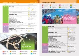 FIRA DE L’OCI
FIRA
DEL MOTOR
10 h. Per tota la Fira
HORA ACTE LLOC/UBICACIÓ
10 - 19 h Fira del Motor:
Exposicions de motos, cotxes i venda de complements. 20 Gran Via de Colom,
16 carrers del Bisbe
Llompart i 15 Jaume
Armengol
Primer mercat de segona mà de motos 44 Avinguda dels Reis
Catòlics
Exposició de Car Audio 31 Avinguda del Pla
Exhibició de motociclisme i escoletes
Trial indoor elit
Escoleta off road FBM
Escoletes de motociclisme
Escola de Conducció AiP
Exposició de motos de competició
Amb la col·laboració de: 100 Emocions i FBM
30 Avinguda del General
Luque (tram del carrer
de Jaume Armengol
al carrer de Vicenç
Ensenyat)
A partir de les
10 h
Els Traps visiten Inca. Uns dragons curiosos, simpàtics i
entremaliats passejaran per la nostra ciutat
Carrers i places del
centre
10 - 14 h
Jornada d'escacs a l'aire lliure.
Organització: Cercle d'Escacs d'Inca
9 Plaça d'Orient
10 - 13 h
Diada de futbol. Organització: CE Constància. Per a nins
i nines de 3 a 6 anys
Nou Camp d’Inca
10 - 14 h
Street Football, 3x3. Organització: CE Constància. Per
a nins i nines de 6 a 12 anys
7 Plaça del Mercat
Cobert
DIUMENGE, 29 D’OCTUBRE
ELS TRAPS
VISITAN INCA
A partir de las 10 h
Calles y plazas del centro
HORA ACTO LUGAR/UBICACIÓN
10 - 19 h Feria del Motor:
Exposiciones de motos, coches y venta de
complementos
20 Gran Vía de Colom,
16 calles de El Bisbe
Llompart y 15 Jaume
Armengol
Exposición de Car Audio 31 Avenida de El Pla
Primer mercado de segunda mano de motos 44 Avenida de Els Reis
Catòlics
Exhibición de motociclismo y escuelas
Trial indoor elit
Escuela off road FBM
Escuelas de motociclismo
Escuela de Conducción AiP
Exposición de motos de competición
Con la colaboración de: 100 Emocions y FBM
30 Avenida de El
General Luque (tramo
de la calle de Jaume
Armengol hacia la calle
de Vicenç Ensenyat)
A partir de
les 10 h
Els Traps visitan Inca. Unos dragones curiosos,
simpáticos y traviesos pasearán por nuestra ciudad
Calles y plazas del
centro
10 - 14 h
Jornada de ajedrez al aire libre
Organización: Cercle d'Escacs d'Inca
9 Plaza de Orient
10 - 13 h
Diada de fútbol. Organización: CE Constància
Para niños y niñas de 3 a 6 años
Nou Camp de Inca
10 - 14 h
Street Football, 3x3. Organización: CE Constància
Para niños y niñas de 6 a 12 años
7 Plaza del Mercado
Cubierto
DOMINGO, 29 DE OCTUBRE
CASTELLANO
FIRA DE L’OCI
CATALÀ
DEPORTE
MÚSICA Y BAILE
TEATRO, CINE
Y LITERATURA
ACTOS POPULARES
EXPOSICIONES Y FERIAS
INFANTILES Y FAMILIARES
Y ADEMÁS
GASTRONOMÍA
ESPORT
MÚSICA I BALL
TEATRE I CINEMA
ACTES POPULARS
EXPOSICIONS I FIRES
INFANTILS I FAMILIARS
A MÉS A MÉS
GASTRONOMIA
 