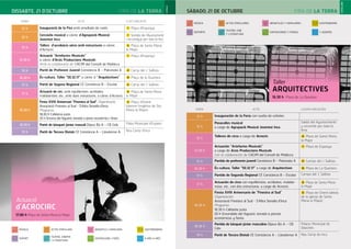 FIRA DE LA TERRA
HORA ACTE LLOC/UBICACIÓ
12 h Inauguració de la Fira amb amollada de coets 1 Plaça d’Espanya
12 h
Cercavila musical a càrrec d’Agrupació Musical
Joventut Inca
1 Sortida de l'Ajuntament
i recorregut per tota la ﬁra
12 h
Tallers d’acrobàcia aèria amb estructures a càrrec
d’Acrocirc
8 Plaça de Santa Maria
la Major
12.30 h
Actuació "Artefactes Musicals"
a càrrec d'Arsis Produccions Musicals
Amb la col·laboració de: CACIM del Consell de Mallorca
1 Plaça d'Espanya
15 h Partit de Preferent Juvenil Constància B – Patronato A 41 Camp del J. Sallista
16.30 h És-cultura. Taller “50.32.17” a càrrec d’ “Arquitectives” 18 Plaça de la Quartera
17 h Partit de Segona Regional CE Constància B – Escolar 41 Camp del J. Sallista
17 h
Actuació de circ, amb equilibristes, acròbates,
malabaristes, etc., amb dues estructures, a càrrec d’Acrocirc
8 Plaça de Santa Maria
la Major
18.30 h
Festa XVIII Aniversari "Finestra al Sud". Organització:
Associació Finestra al Sud - S'Altra Senalla d'Inca
Programa:
18:30 h Cafeteria justa
20 h Encesa del fogueró, torrada a preus econòmics i festa
9 Plaça d'Orient
(darrere l'església de Sta.
Maria la Major)
18.30 h Partit de bàsquet júnior masculí Dijous Bo A – CB Cide Palau Municipal d’Esports
19 h Partit de Tercera Divisió CE Constància A – Llosetense A Nou Camp d’Inca
DISSABTE, 21 D’OCTUBRE SÁBADO, 21 DE OCTUBRE
CASTELLANO
FIRA DE LA TERRA
CATALÀ
DEPORTE
MÚSICA
TEATRO, CINE
Y LITERATURA
ACTOS POPULARES
EXPOSICIONES Y FERIAS
INFANTILES Y FAMILIARES
Y ADEMÁS
GASTRONOMÍA
ESPORT
MÚSICA
TEATRE, CINEMA
I LITERATURA
ACTES POPULARS
EXPOSICIONS I FIRES
INFANTILS I FAMILIARS
A MÉS A MÉS
GASTRONOMIA
HORA ACTO LUGAR/UBICACIÓN
12 h Inauguración de la Feria con suelta de cohetes
12 h
Pasacalles musical
a cargo de Agrupació Musical Joventut Inca
Salida del Ayuntamiento
y recorrido por toda la
feria
12 h
Talleres de circo a cargo de Acrocirc 8 Plaza de Santa Maria
la Major
12.30 h
Actuación “Artefactes Musicals”
a cargo de Arsis Produccions Musicals
Con la colaboración de: CACIM del Consell de Mallorca
1 Plaza de Espanya
15 h Partido de preferente juvenil Constància B – Patronato A 41 Campo del J. Sallista
16.30 h És-cultura. Taller “50.32.17” a cargo de Arquitectives 18 Plaza de La Quartera
17 h Partido de Segunda Regional CE Constància B – Escolar Campo del J. Sallista
17 h
Actuación de circo con equilibristas, acróbatas, malaba-
ristas, etc., con dos estructuras, a cargo de Acrocirc
8 Plaza de Santa Maria
la Major
18.30 h
Fiesta XVIII Aniversario de “Finestra al Sud”
Organización:
Associació Finestra al Sud - S'Altra Senalla d'Inca
Programa:
18.30 h Cafetería justa
20 h Encendido del fogueró, torrada a precios
económicos y ﬁesta
9 Plaza de Orient (detrás
de la iglesia de Santa
Maria la Major)
18.30 h
Partido de básquet júnior masculino Dijous Bo A – CB
Cide
Palacio Municipal de
Deportes
19 h Partit de Tercera Divisió CE Constància A – Llosetense A Nou Camp de Inca
Actuació
d’ACROCIRC
17.00 h Plaça de Santa Maria la Major
Taller
ARQUITECTIVES
16.30 h Plaza de La Quartera
 