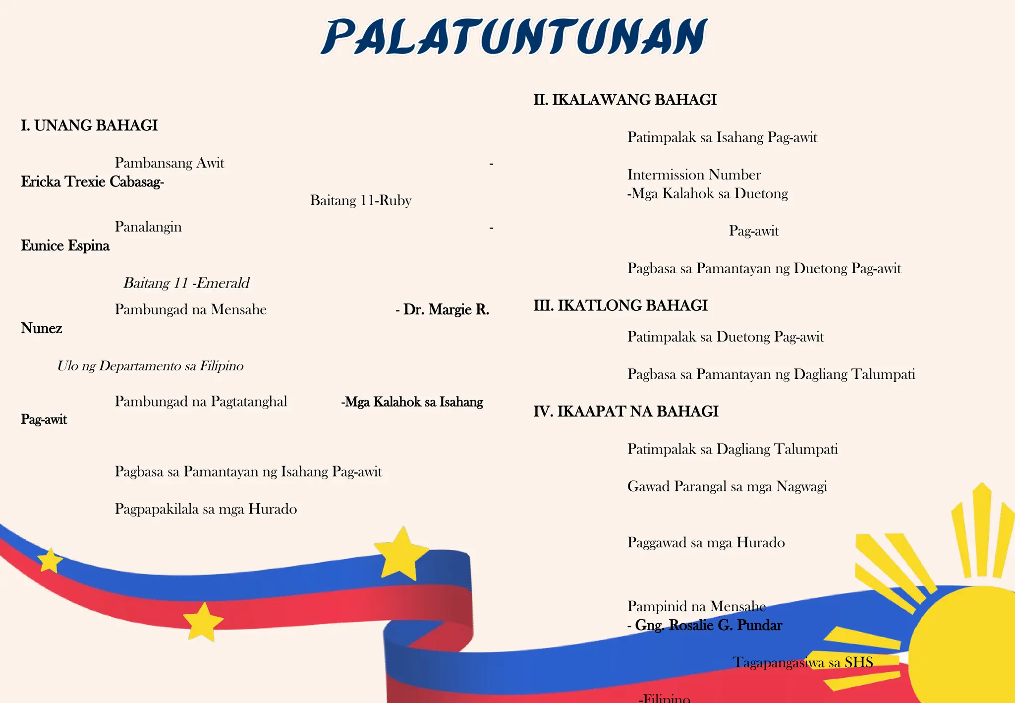 Program Tagalog Programa-Layout Para sa pagdiriwang ng Buwan ng Wikang Pambansa | PPTX