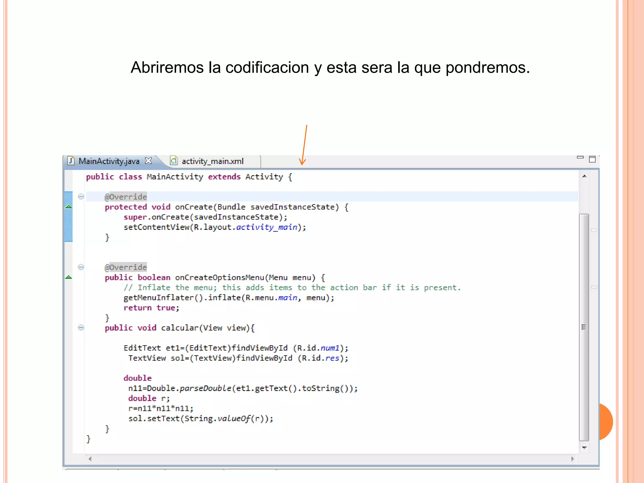 Abriremos la codificacion y esta sera la que pondremos.