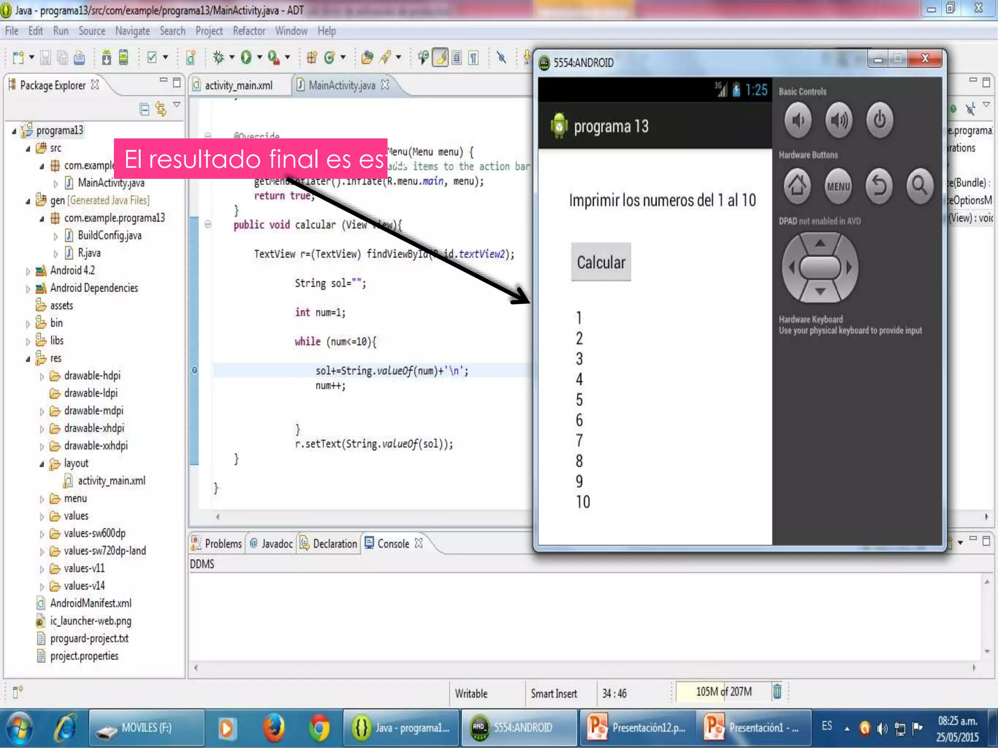 El resultado final es este