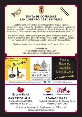 Programa de Actos Semana Santa 2016 San Lorenzo de El Escorial