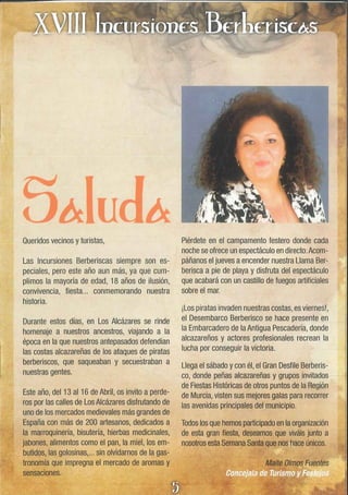 Programa berberiscos Los Alcázares 2017
