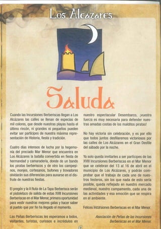 Programa berberiscos Los Alcázares 2017