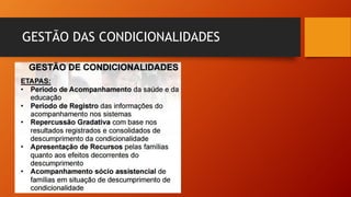 GESTÃO DAS CONDICIONALIDADES
 