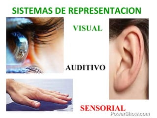 SISTEMAS DE REPRESENTACION
AUDITIVO
VISUAL
SENSORIAL
 