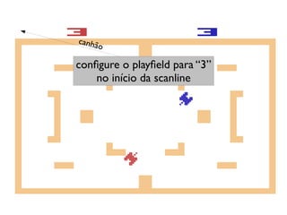 canhã
      o

configure o playfield para “3”
    no início da scanline
 